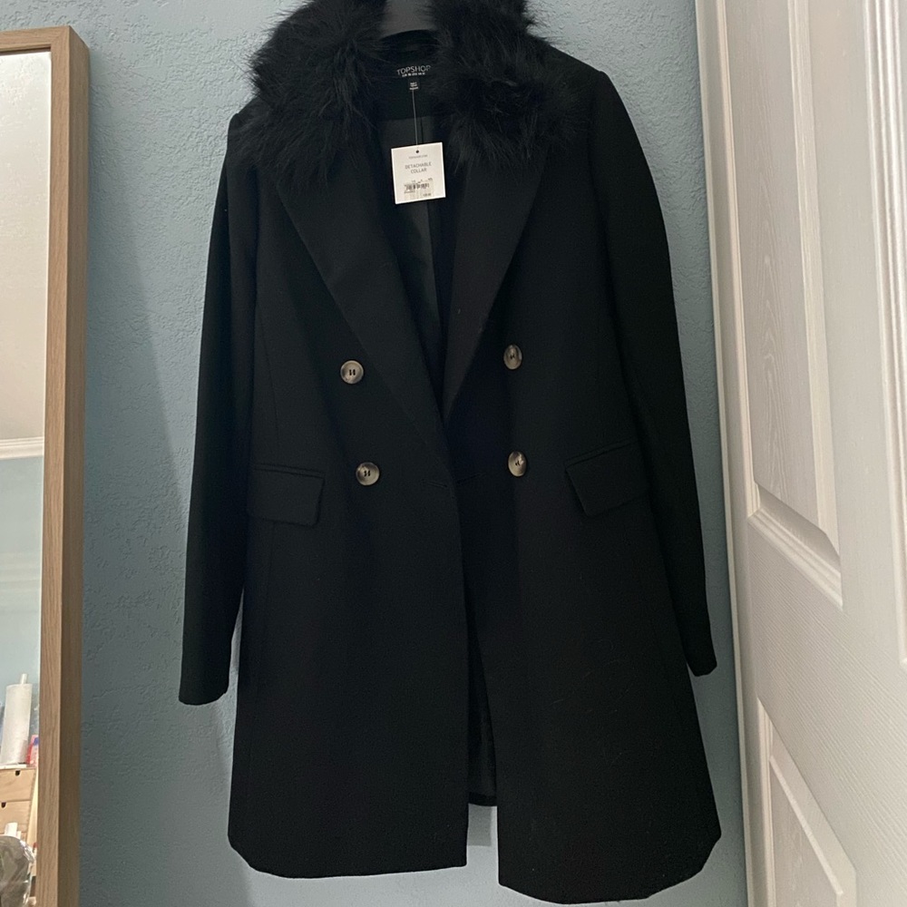 Topshop trench coat with detachable collar